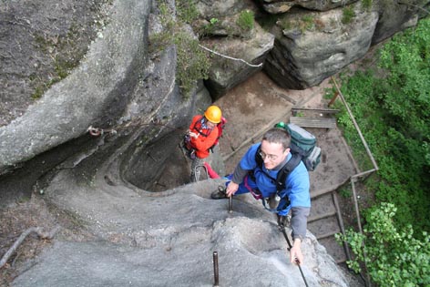 Einstiegskante am Nonnensteig (Zittauer Gebirge)