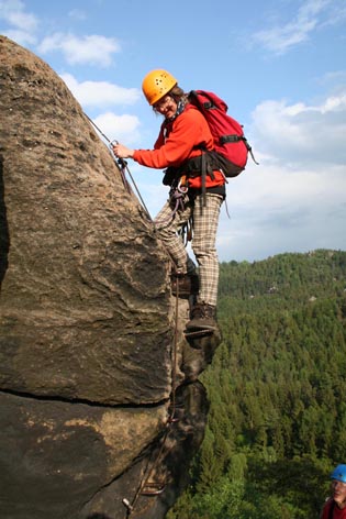 Die Schlsselstelle im Nonnensteig (Zittauer Gebirge)