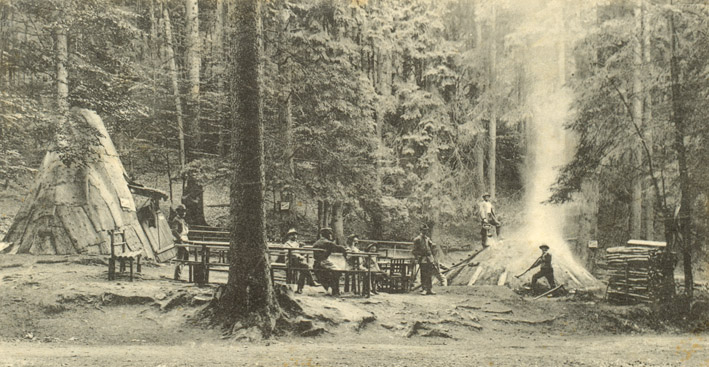 Holzkohlemeiler im Breiten Grund